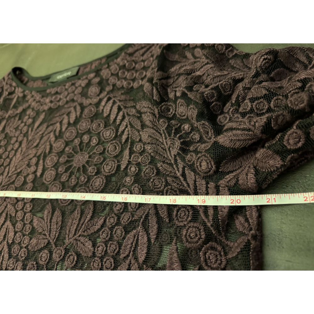 Karen Kane Sheer Mesh Embroidered Long Sleeve - Sz L - Picture 6 of 8